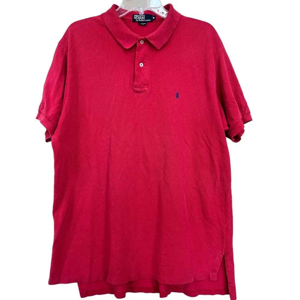 Polo Ralph Lauren Mens XL Polo Shirt Red Blue Pony Golf Country Club Preppy